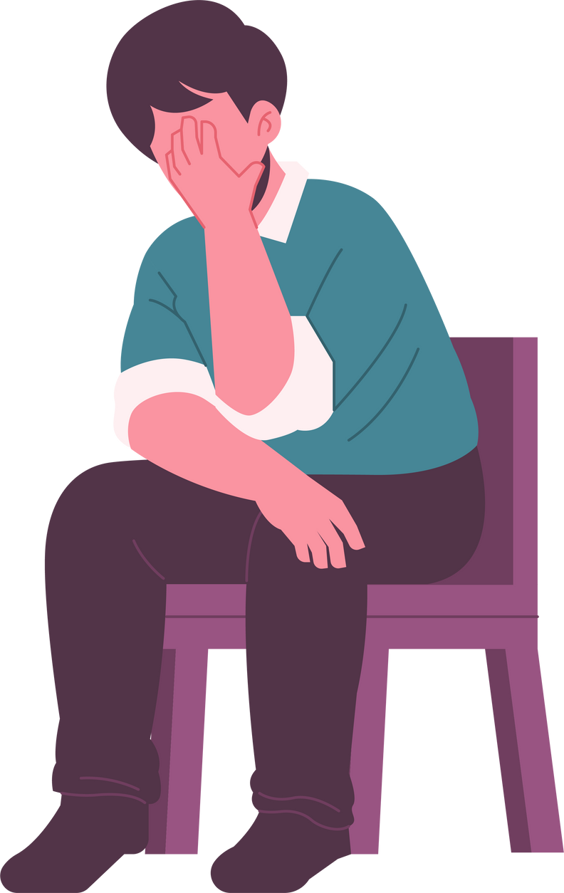 Man Feeling Depressed Illustration